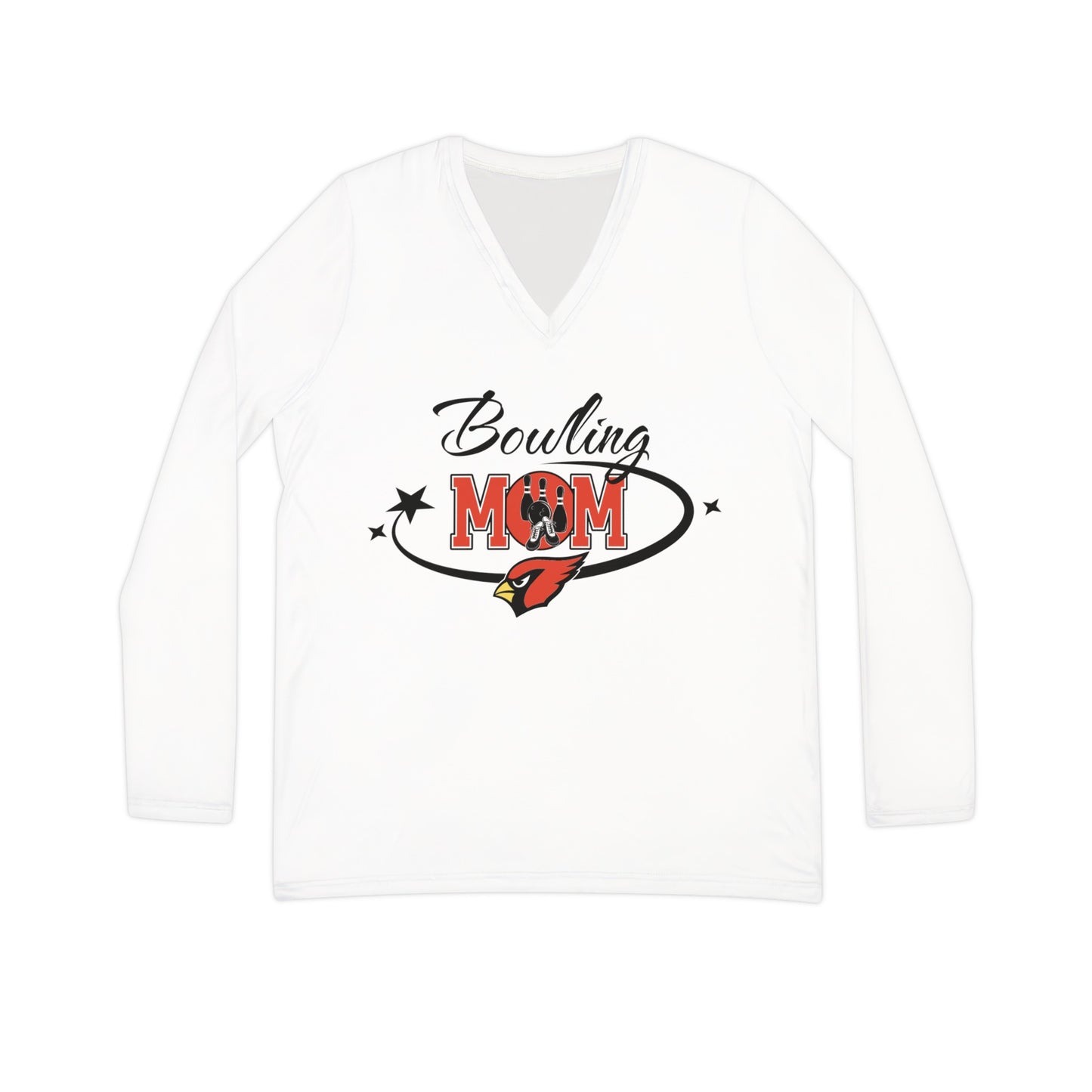 Bowling Mom, Women's Long Sleeve V-neck Shirt