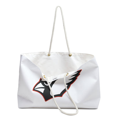 "Straight Outta Canfield" Weekender Bag, White Cardinal w/Red Trim