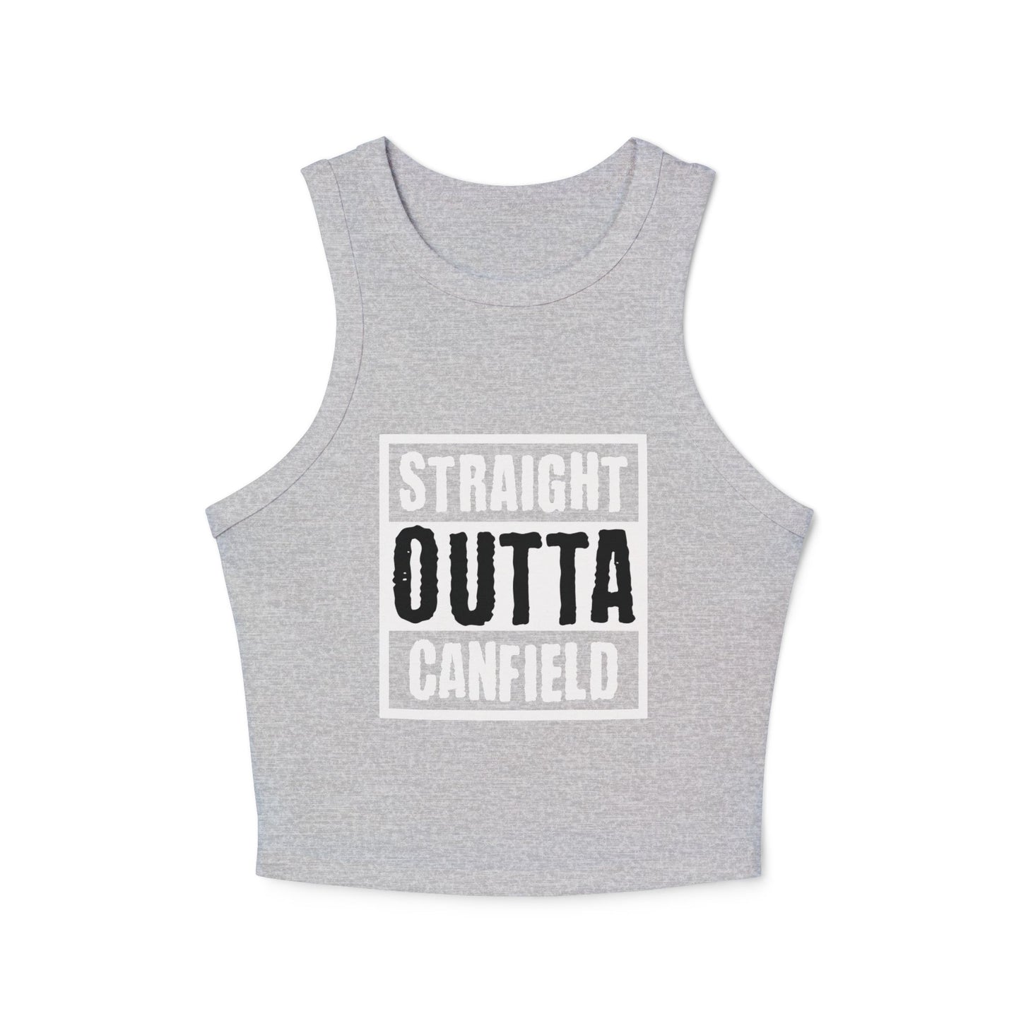 "Straight Outta Canfield",  Micro Rib Racer Tank Top