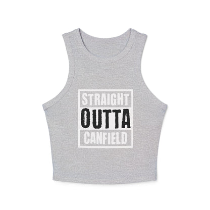 "Straight Outta Canfield",  Micro Rib Racer Tank Top