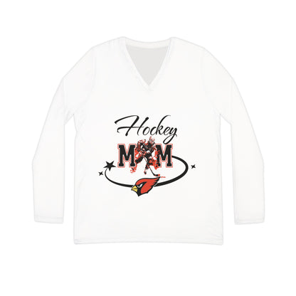 Hockey Mom, Women's Long Sleeve V-neck Shirt