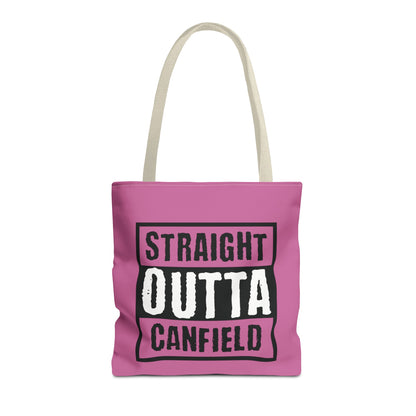 "Straight Outta Canfield" Tote Bag, White Cardinal