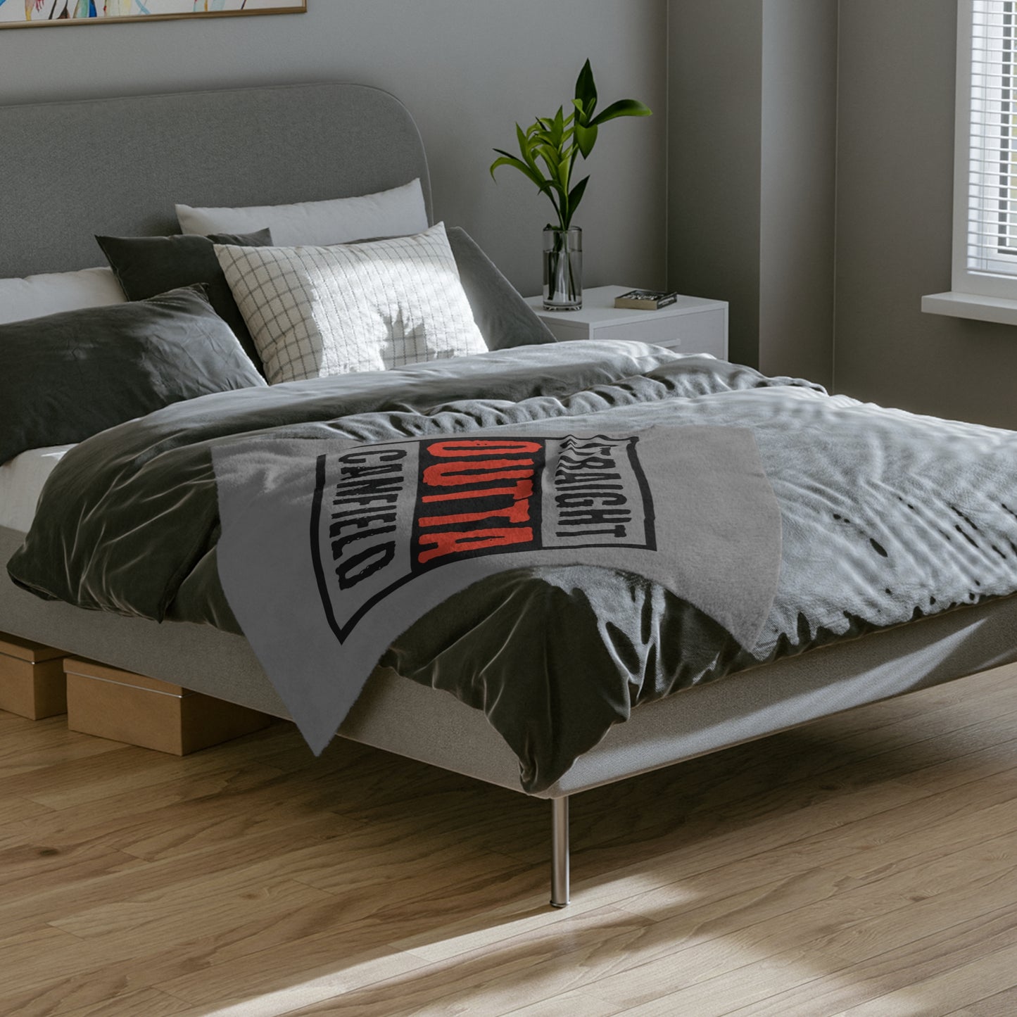 "Straight Outta Canfield" Velveteen Microfiber Blanket