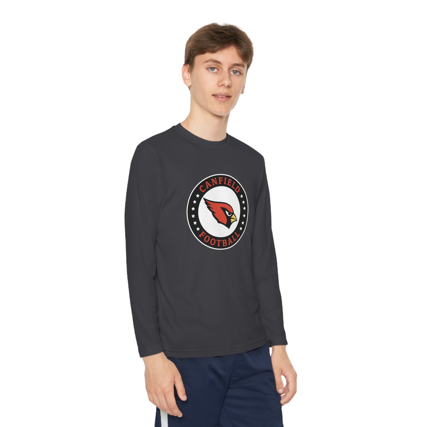 Canfield Football Badge, Youth Long Sleeve Competitor Tee