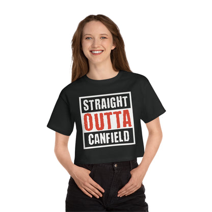 "Straight Outta Canfield", Women's Cropped T-Shirt