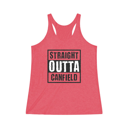 "Straight Outta Canfield" Women's Tri-Blend Racerback Tank