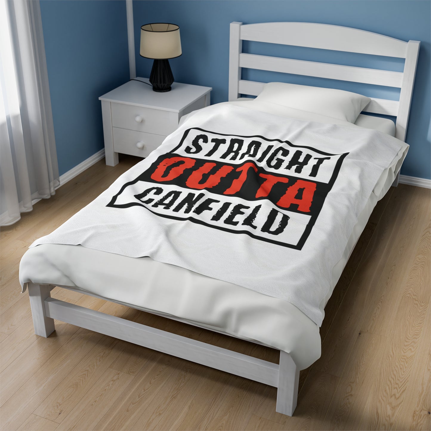 "Straight Outta Canfield" Velveteen Plush Blanket