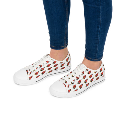 Women's Low Top Sneakers, Red Cardinal